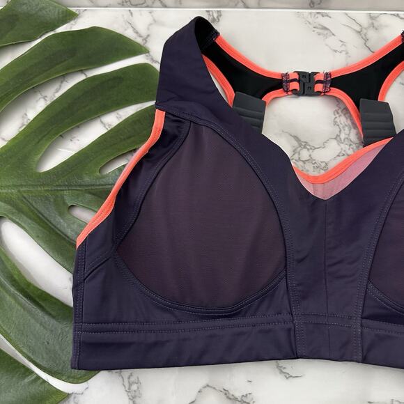 Kari Traa Womens Sports Bra Size 80 D 34 D Purple Pink Adjustable Strap - Picture 3 of 6